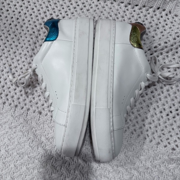 KURT GEIGER LONDON size 42  USA 10 Women's White Sneakers with Rainbow Accents - Picture 7 of 15